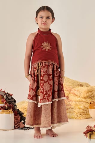 Cute Couture Embroidered Top & Lehenga Set 