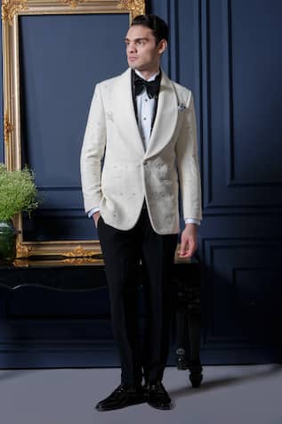 Bead Detailed Tuxedo Pant Set 