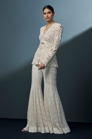 Ritika Mirchandani Araluen Embroidered Jacket Kurta Sharara Set 