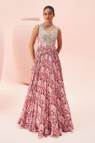 Bhumika Sharma Abstract Floral Print Anarkali 