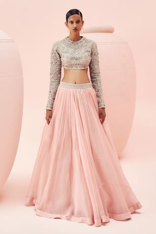 Bhumika Sharma Embroidered Blouse With Lehenga 