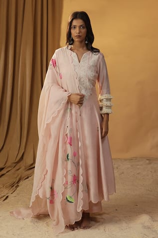 arpita sulakshana Lace Work Embroidered A-Line Kurta & Pant Set 