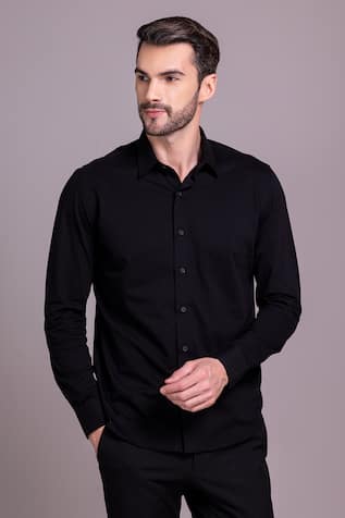 Amit Arora Butterfly Motif Embroidered Shirt 