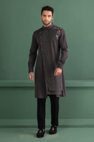 AMIT ARORA Pipe Placement Embroidered Kurta 