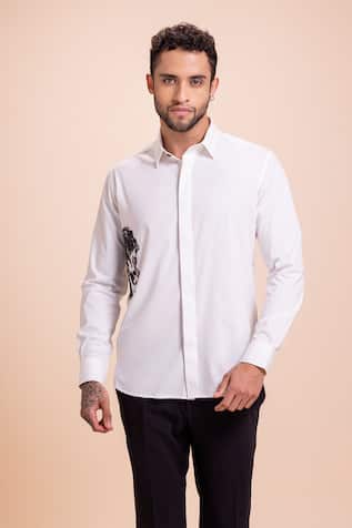Amit Arora Horse Motif Hand Embroidered Shirt 