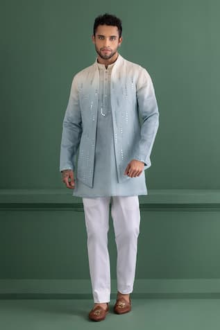 Amit Arora Ombre Chanderi Bundi & Kurta Set 