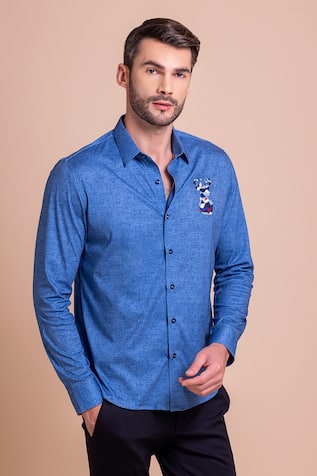 AMIT ARORA Reindeer Threadwork Shirt 