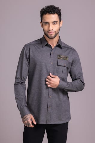 AMIT ARORA Woven Stripe Shirt 