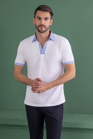 AMIT ARORA Contrast Border T-Shirt 