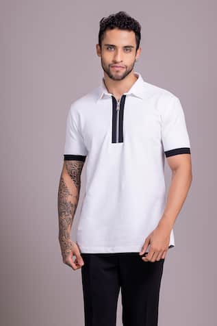 AMIT ARORA Placed Threadwork T-Shirt 