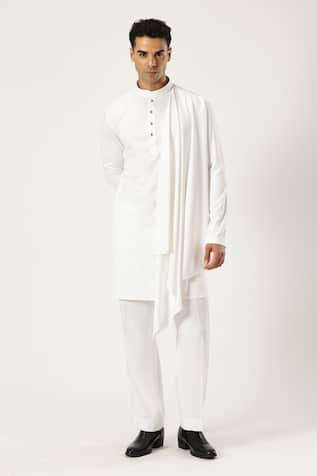 PARESH LAMBA SIGNATURES Asymmetric Side Drape Kurta 