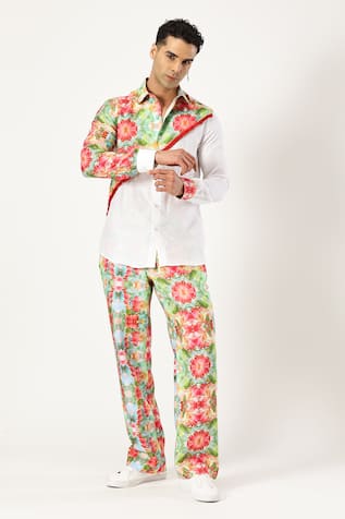 PARESH LAMBA SIGNATURES Diagonal Printed Patchwork Shirt 