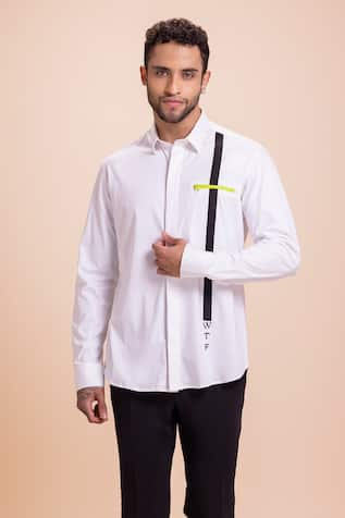 AMIT ARORA Contrast Panel Shirt 