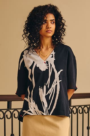 Kharakapas Fleeting Feeling Fern Print Top 