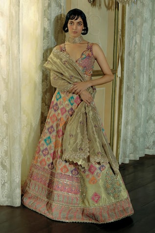 Aditi Gupta Floral Embroidered Lehenga Set 