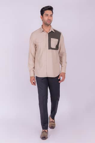 Design O Stitch Soft Cotton Flap Pocket Shirt 