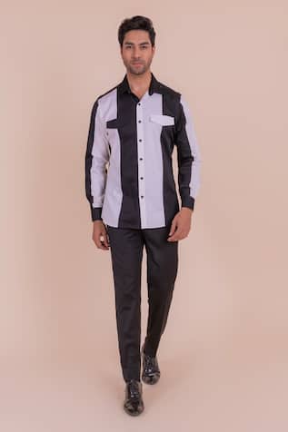Cotton Color Block Shirt 