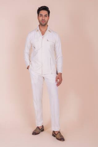 Design O Stitch Digital Back Print Flap Pocket Shirt 