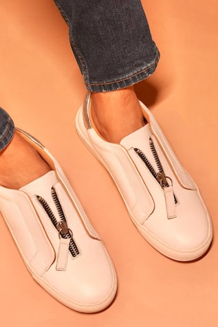 Pigro Bianco Zip Sneakers 