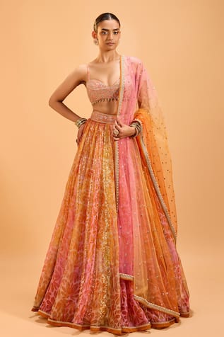 Cedar & Pine Floral Print Lehenga Set 