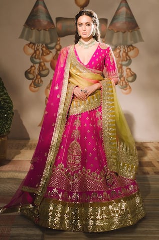 Masaba Rose Falooda Embroidered Bridal Lehenga Set