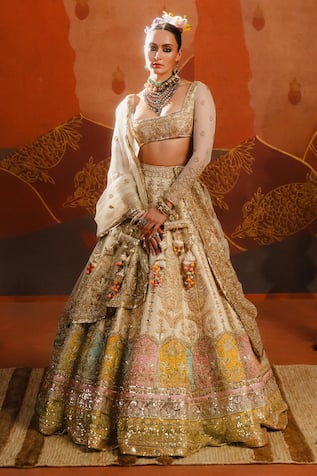 Masaba Bombay Barfi Embroidered Bridal Lehenga Set 