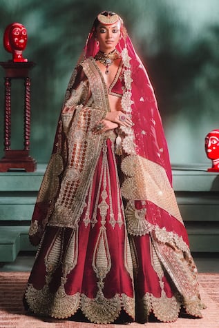 Masaba Gajar Halwa Embroidered Bridal Lehenga Set 