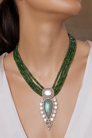 Polki Embellished Pendant Necklace 