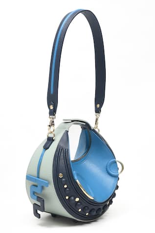 Immri Loop Embellished Crecent Handbag 