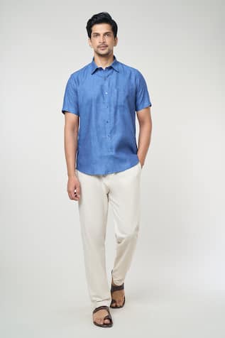 Aryavir Malhotra Solid Linen Shirt 