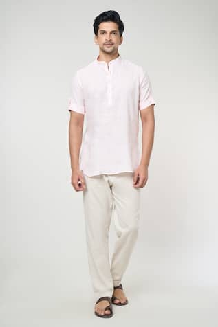 Shirt Style Half Sleeves Short Kurta 