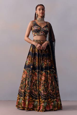 Kalista Naaz Vintage Blossom Print & Embroidered Lehenga Set 