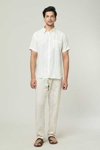 Aryavir Malhotra Solid Linen Shirt 