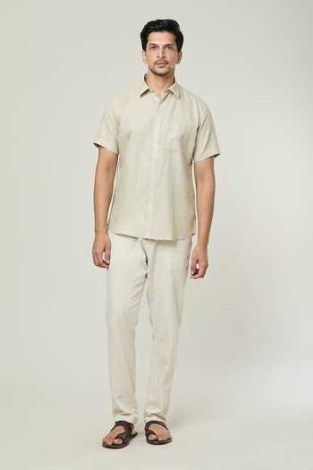 Aryavir Malhotra Plain Linen Shirt 