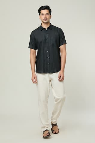 Arihant Rai Sinha Pocket Detail Linen Shirt 
