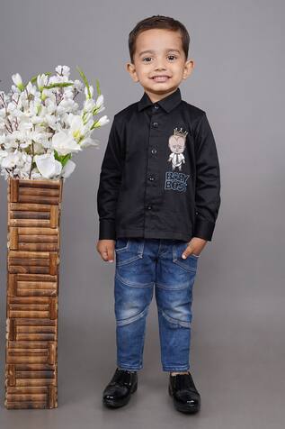 Little Brats Boss Baby Embroidered Shirt 