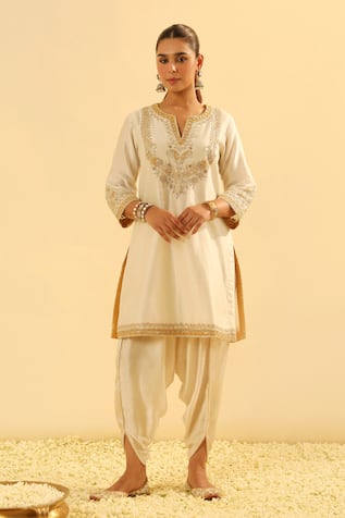 Sheetal Batra Aashna Kashmiri Tilla Embroidered Kurta & Dhoti Pant Set 