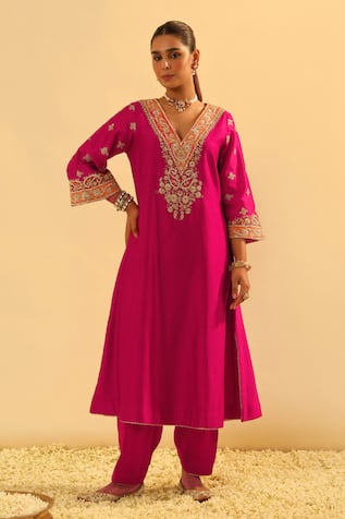 Sheetal Batra Alima Embroidered A-Line Kurta & Salwar Set 