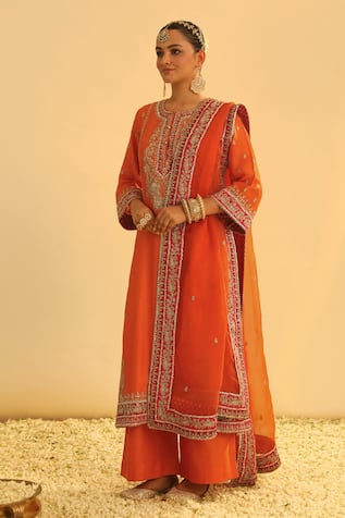 Sheetal Batra Mayra Embroidered Kurta Palazzo Set 