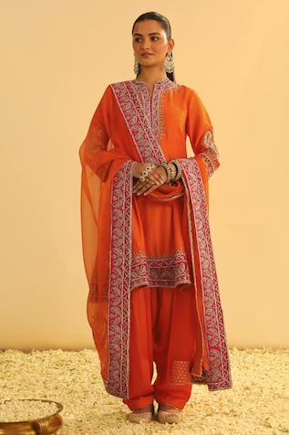 Sheetal Batra Rayna Embroidered A-Line Kurta Salwar Set 