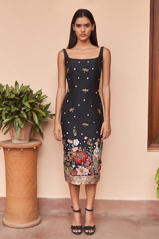 AMRTA by GUNEET KONDAL Flora Fauna Embroidered Dress 