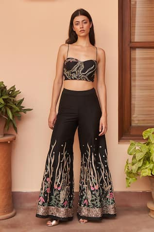 AMRTA by GUNEET KONDAL Floral Embroidered Bustier Trouser Set 