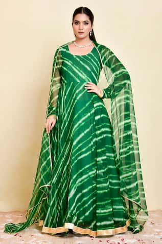 Bannhi Leheriya Print Anarkali With Dupatta 