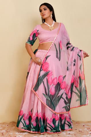 Bannhi Floral Print Lehenga Set 