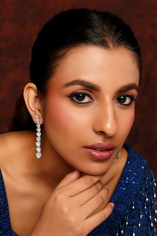 Diamond Embellished Vertical Line Earrings 