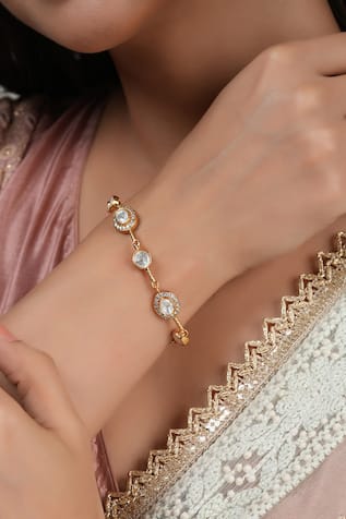 Round Cubic Zirconia Studded Bracelet 