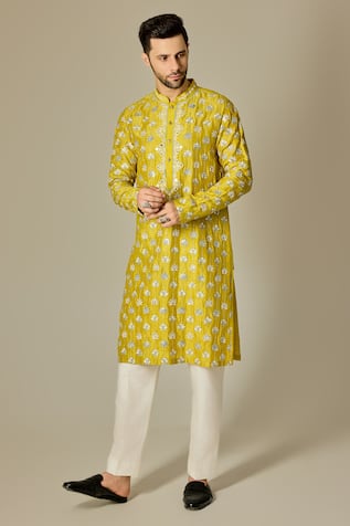 Chatenya Mittal Padma Mirror Embroidered Kurta 