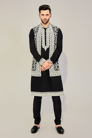 Chatenya Mittal Gullista Embroidered Bundi Kurta Set 