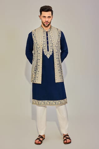 Chatenya Mittal Bahar Shamiyana Embroidered Bundi Kurta Set 