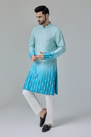 Chatenya Mittal Sheesh Embroidered Ombre Kurta 